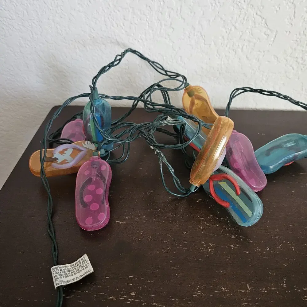 Flip Flops / Sandals Light Covers Party Patio Lights Set String of 10 Read